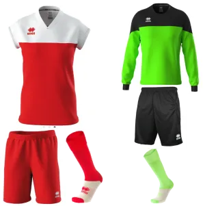 ERREA BESSY WOMENS KIT BUNDLE RED WHITE