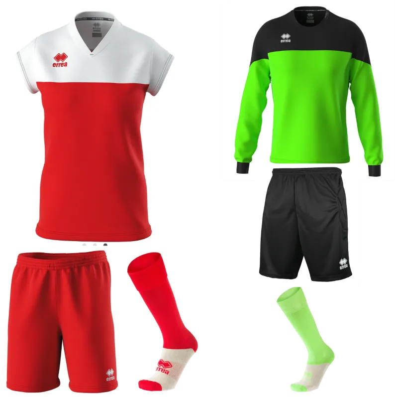 ERREA BESSY WOMENS KIT BUNDLE RED WHITE
