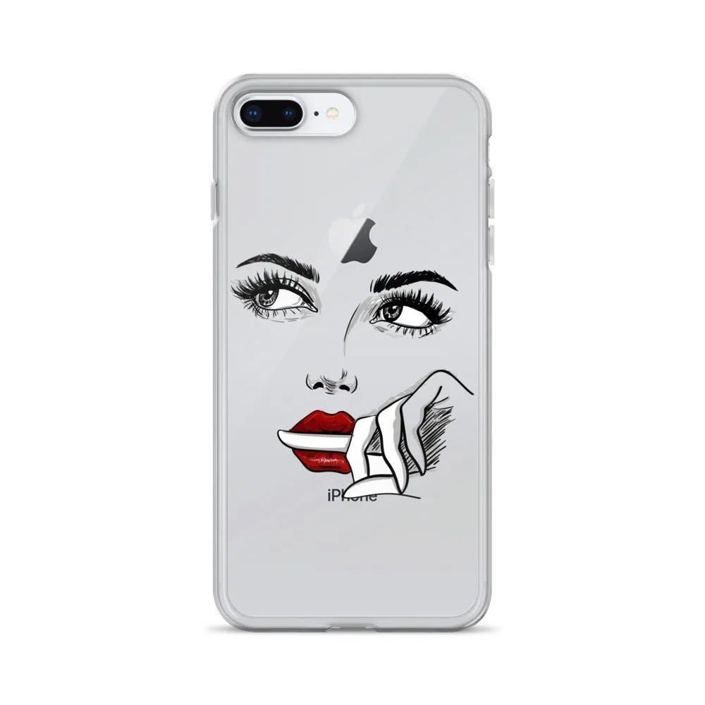 Face Line Art Drawing iPhone 14 13 12 Pro Max Clear Case, Artistic Modern Print Cute Aesthetic iPhone 11 Mini SE XS XR X 7 Plus 8 Cell Phone