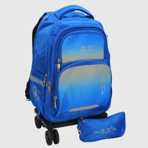 Faded Blue 18 Inches Trolley Backpack   Pencil Case