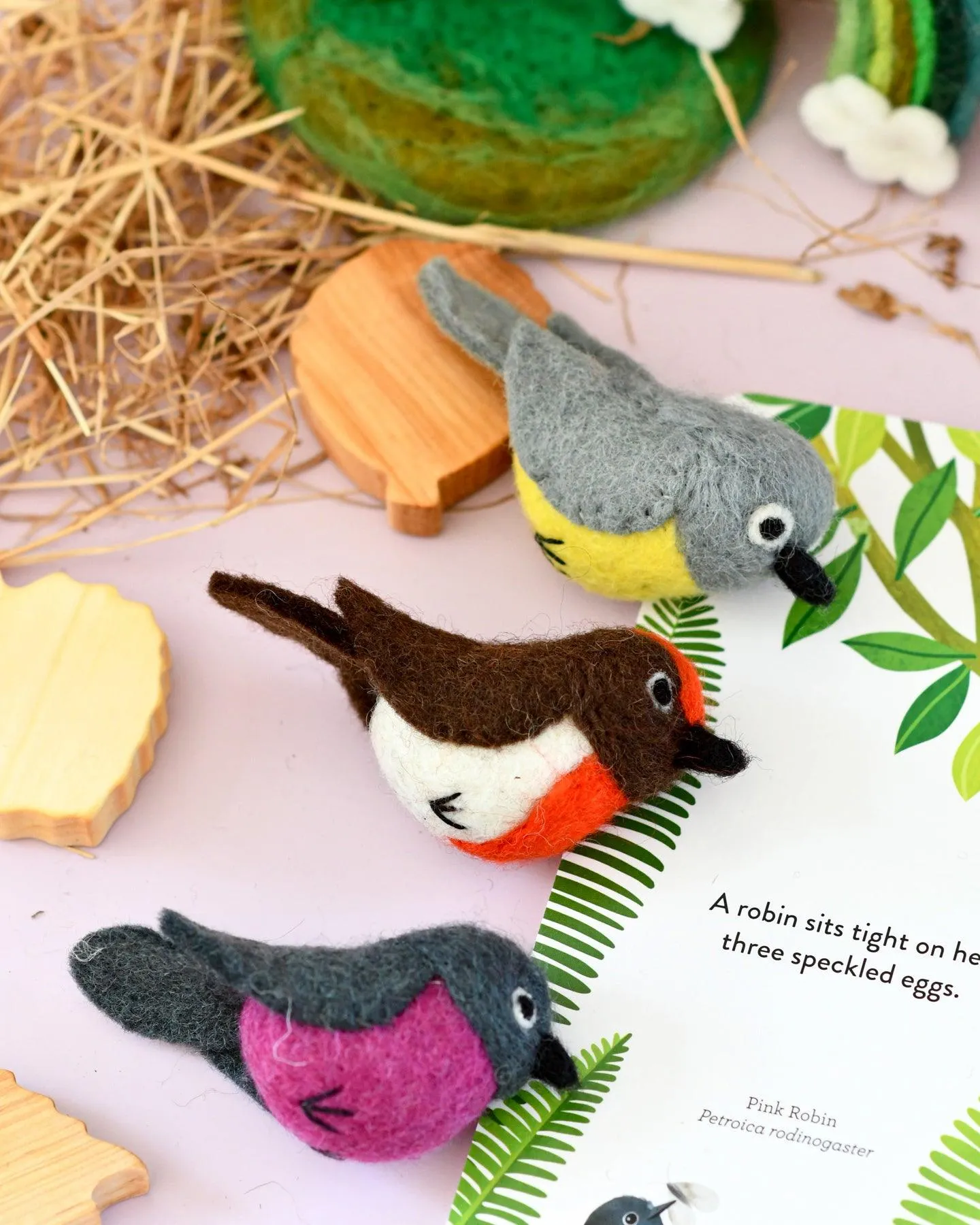 Felt Australian Robins - Set of 3 Robins