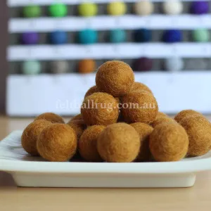 Felt Ball Amber 1 CM,  2 CM, 2.5 CM, 3 CM, 4 CM Colour 52