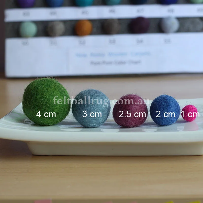 Felt Ball Amber 1 CM,  2 CM, 2.5 CM, 3 CM, 4 CM Colour 52