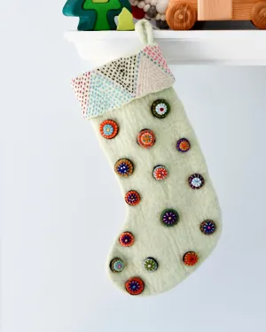 Felt Christmas Stocking - Buttons