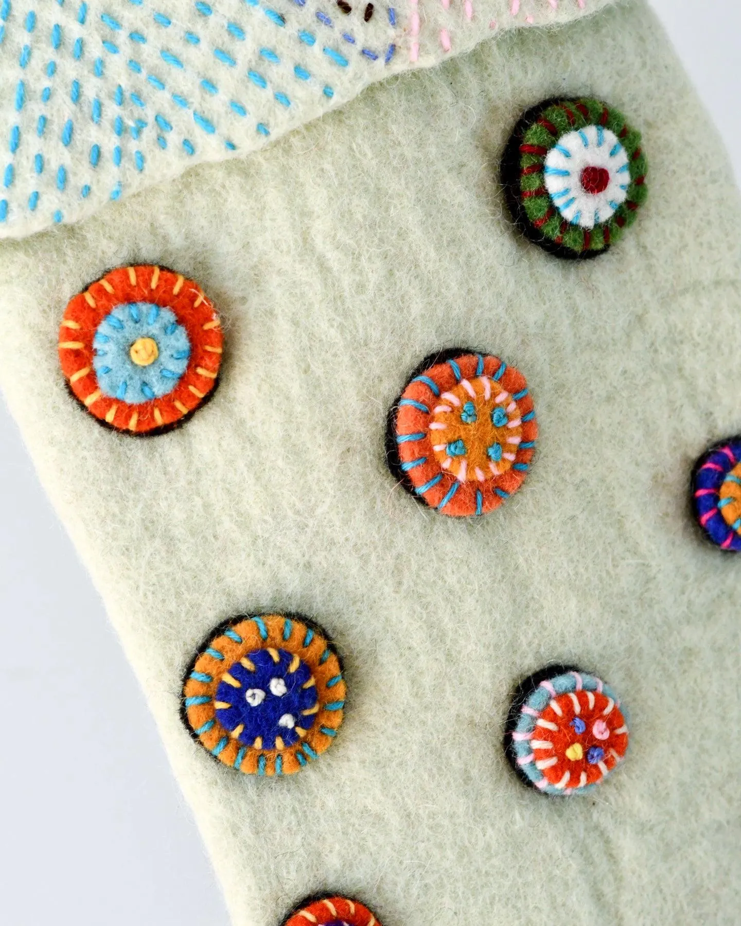 Felt Christmas Stocking - Buttons