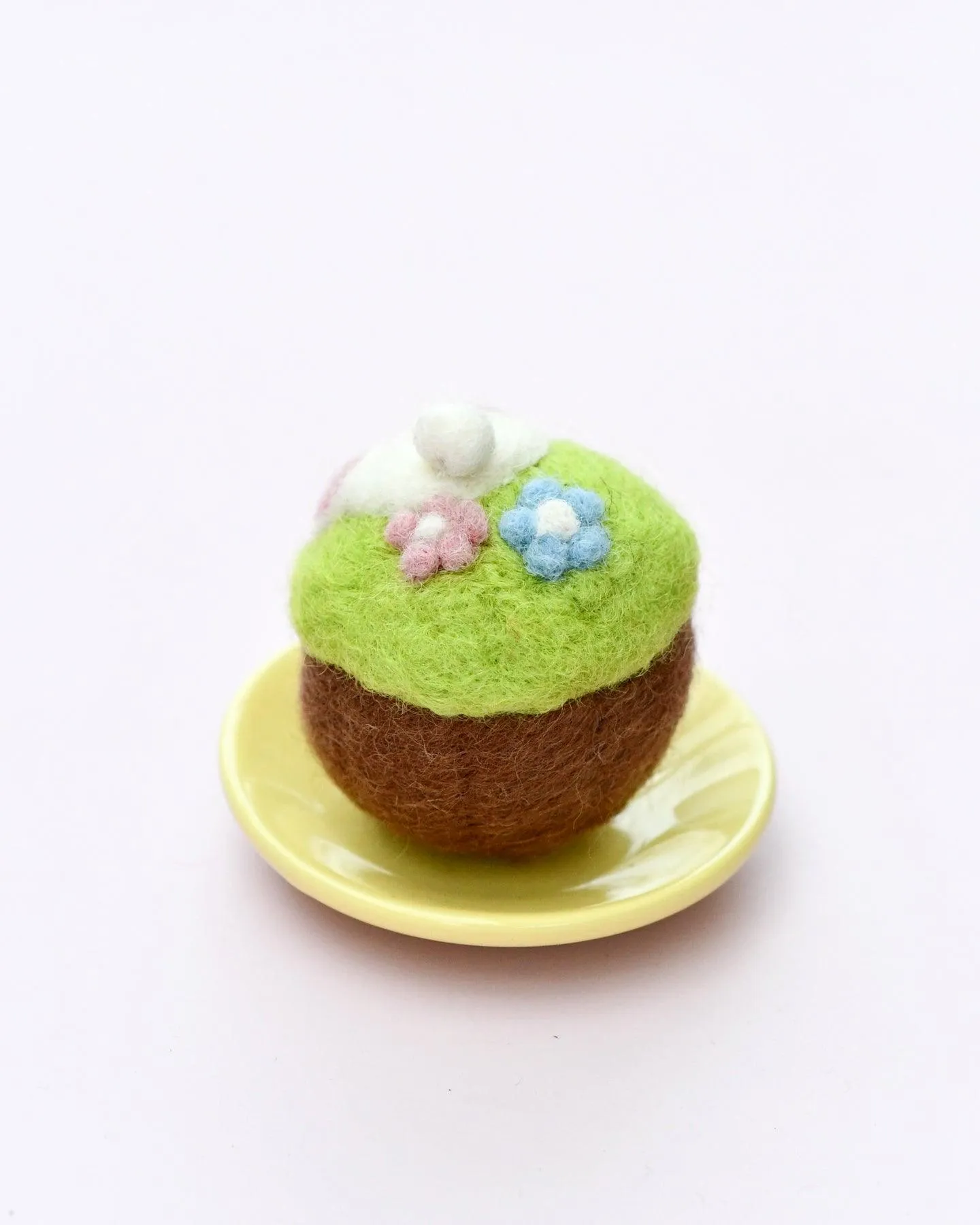 Felt Cupcake - Easter Burrowing Bunny with Flowers