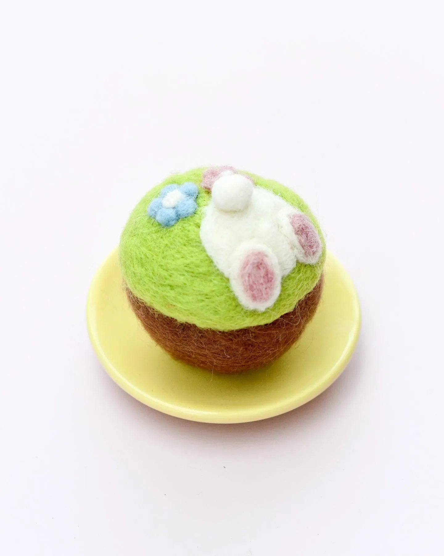 Felt Cupcake - Easter Burrowing Bunny with Flowers