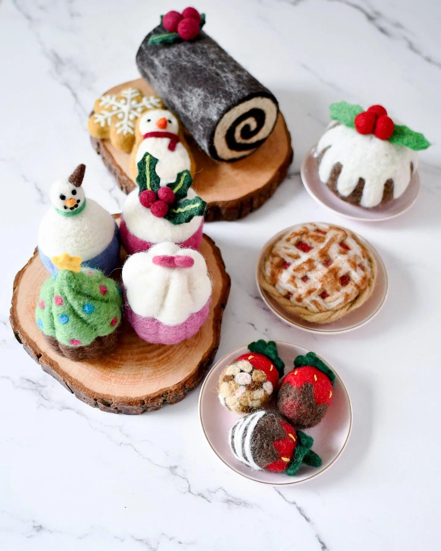 Felt Cupcake - Snowman