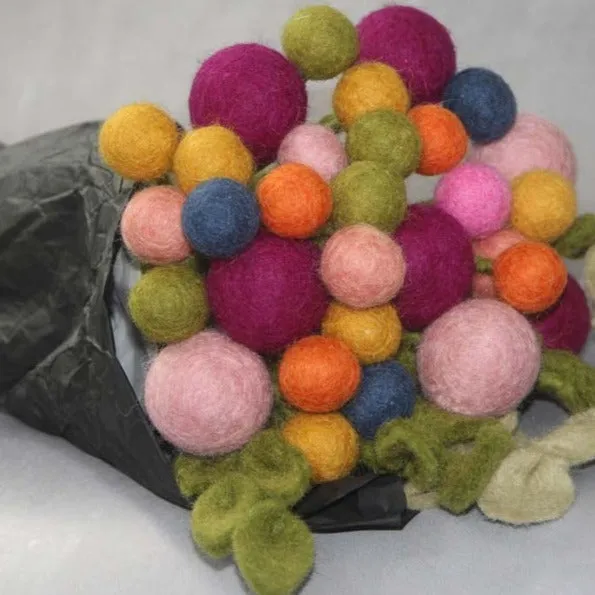 Felt Flowers - Blossom Medium (3.5cm) - Orange