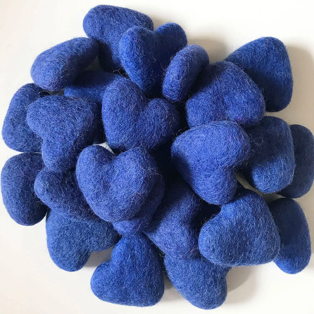 Felt Hearts Royal Blue