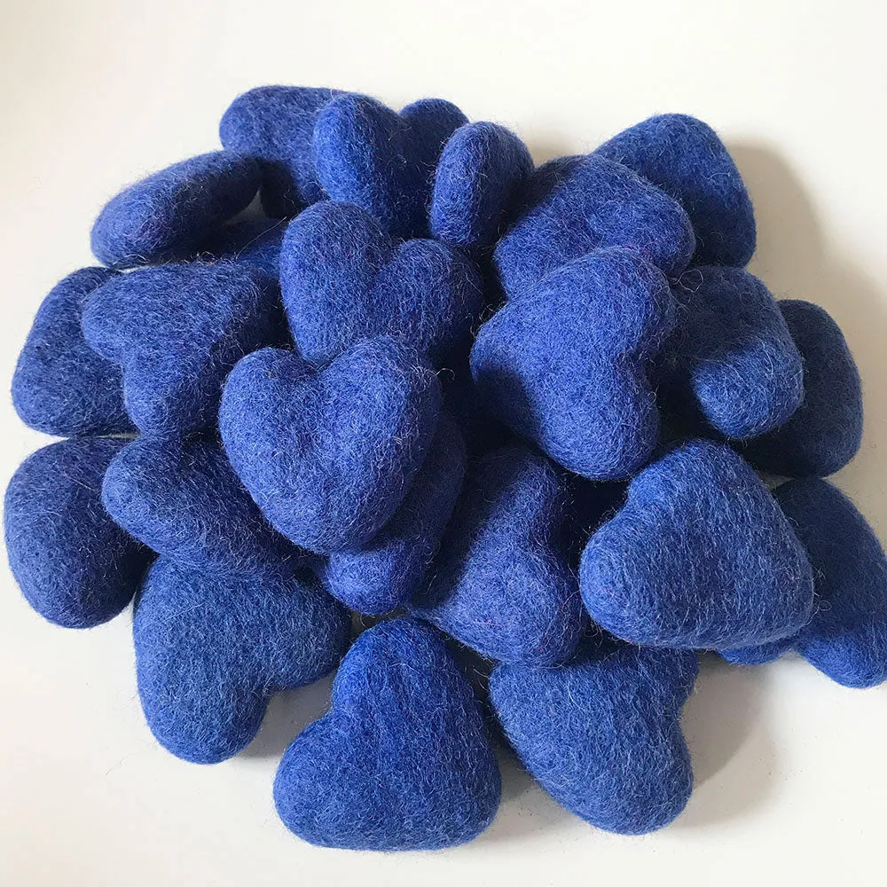 Felt Hearts Royal Blue