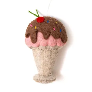 Felt Ice Cream Sundae Ornament