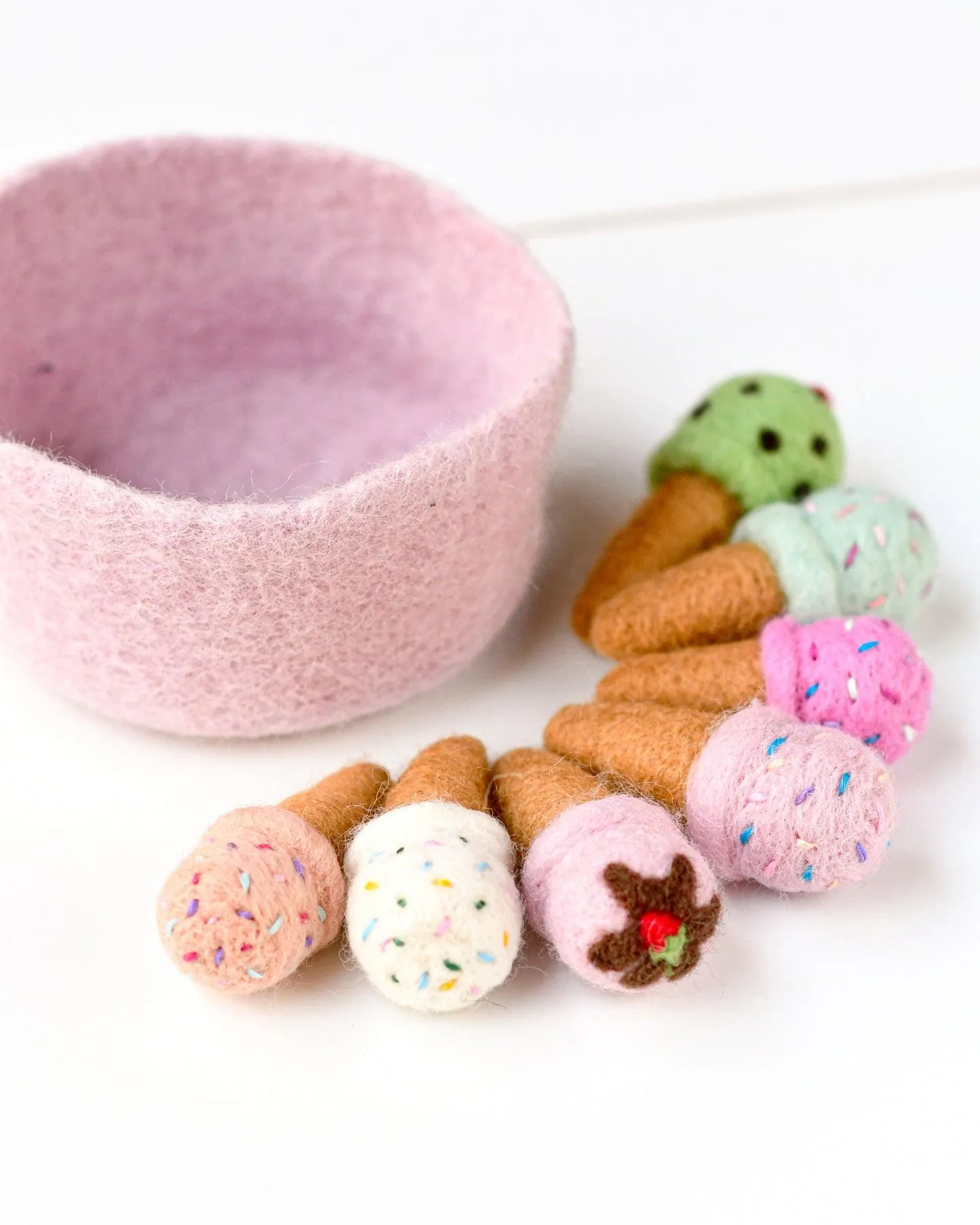 Felt Ice Creams - Raspberry with Sprinkles