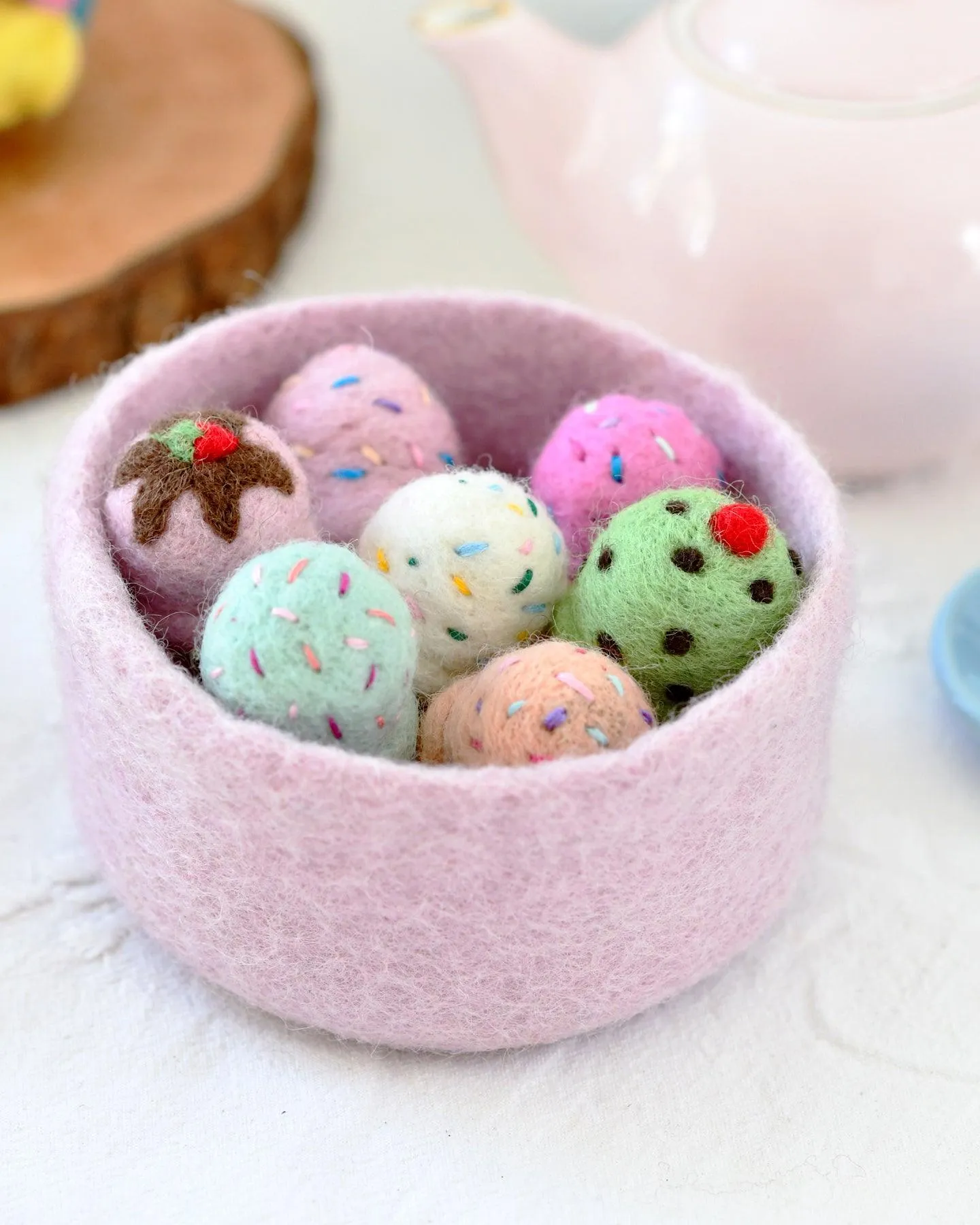 Felt Ice Creams - Raspberry with Sprinkles