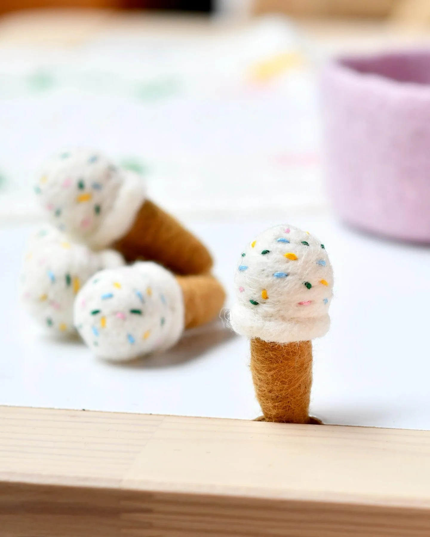 Felt Ice Creams - Vanilla with Sprinkles