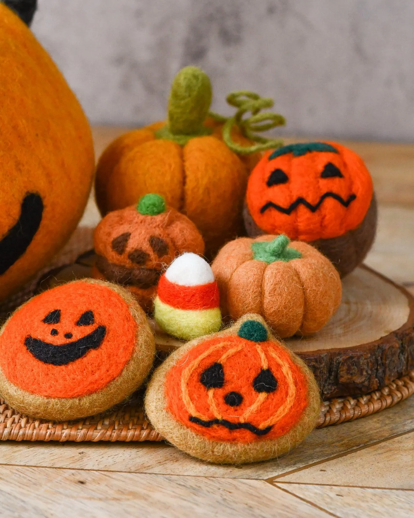 Felt Orange Jack O' Lantern Cookie