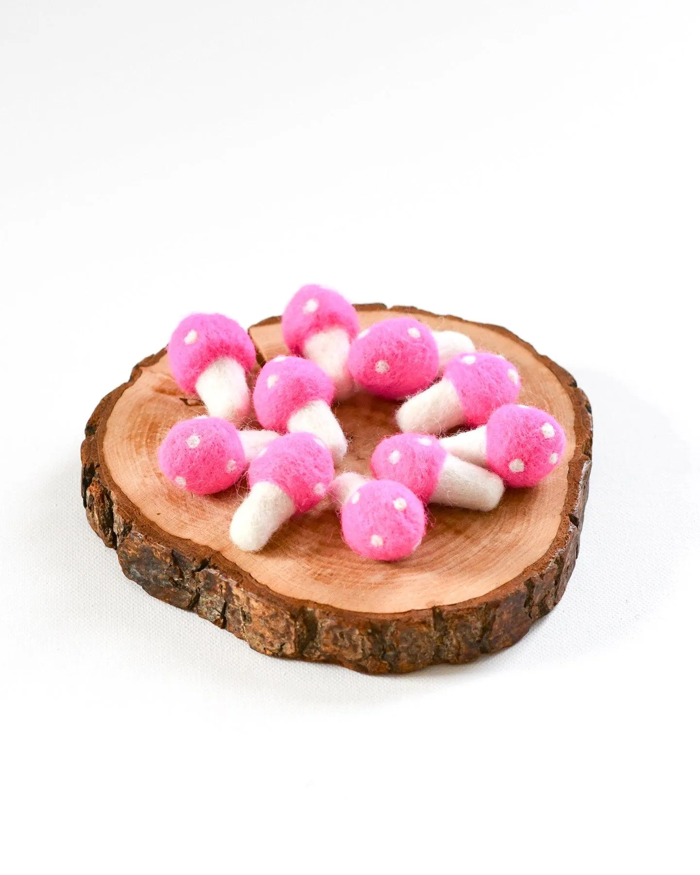 Felt Pink Mushrooms
