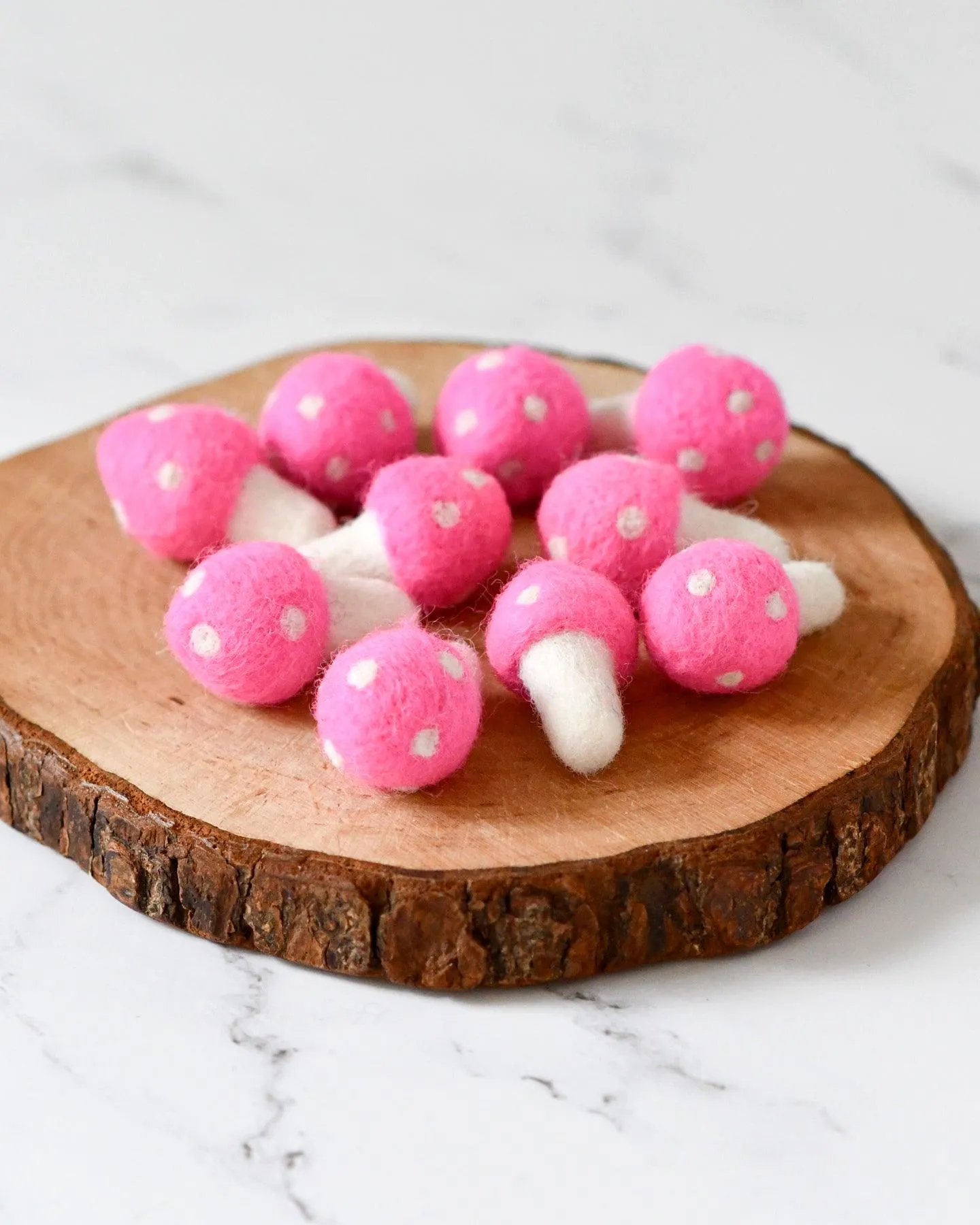 Felt Pink Mushrooms