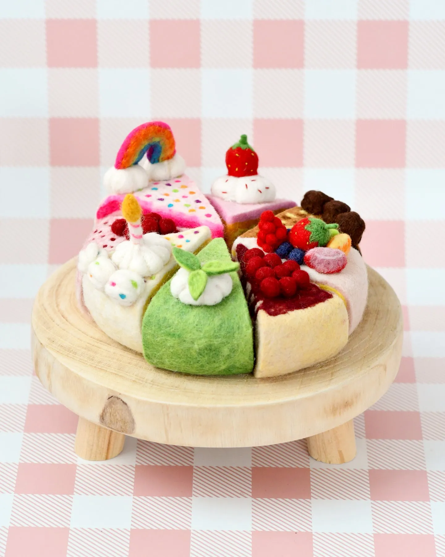Felt Rainbow Cake Slice