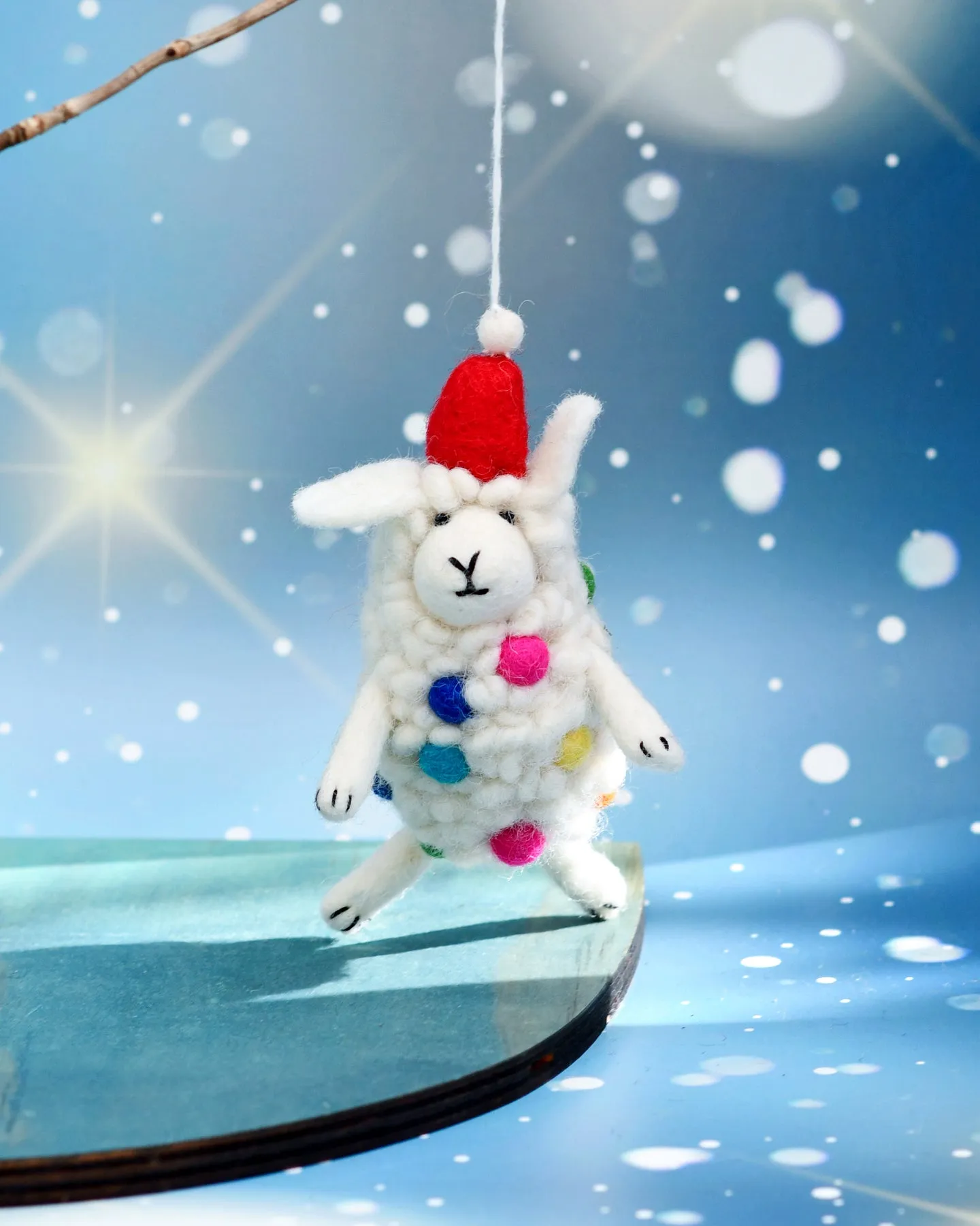 Felt Sheep Lamb Christmas Ornament