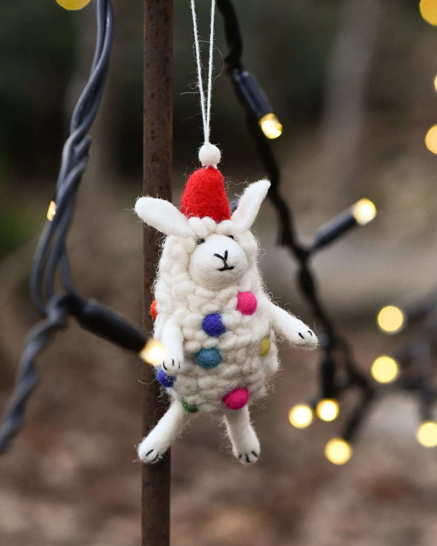 Felt Sheep Lamb Christmas Ornament