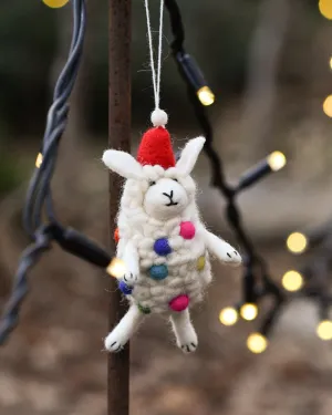 Felt Sheep Lamb Christmas Ornament