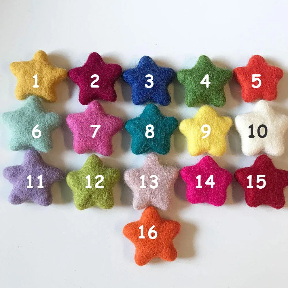 Felt Stars Assorted Colours