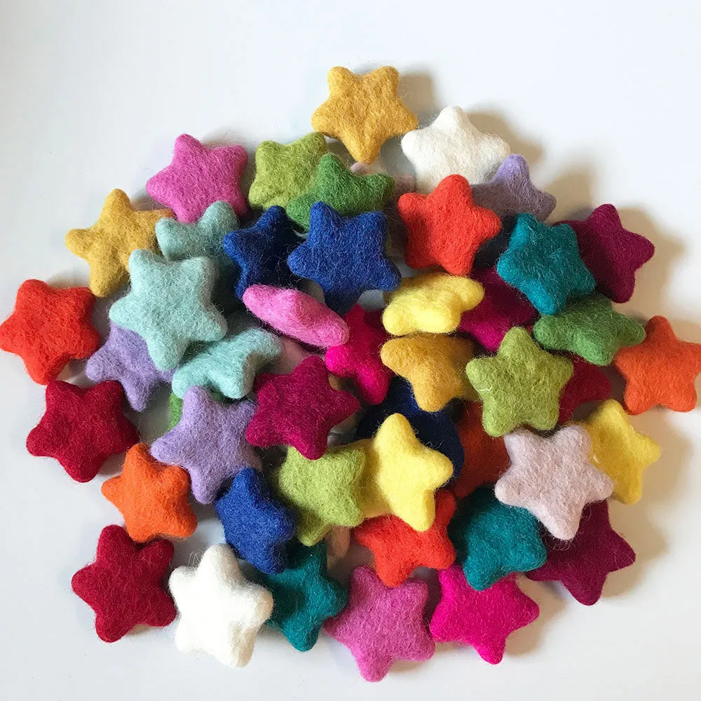 Felt Stars Assorted Colours