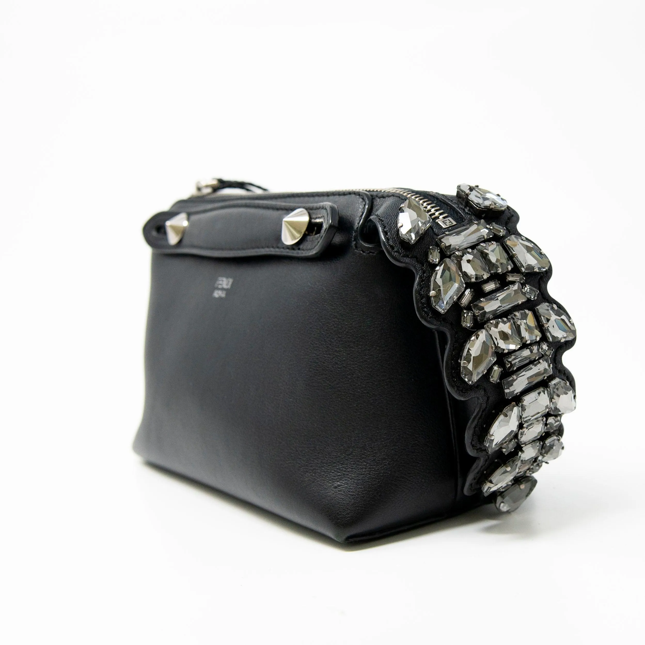 Fendi Black Mini By The Way Crystal-Croc-Tail Bag