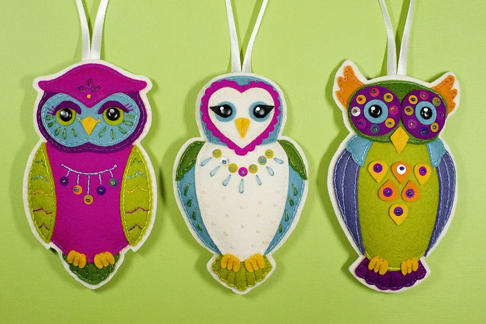 Fletcher the Owl Felt Ornament Pattern PDF