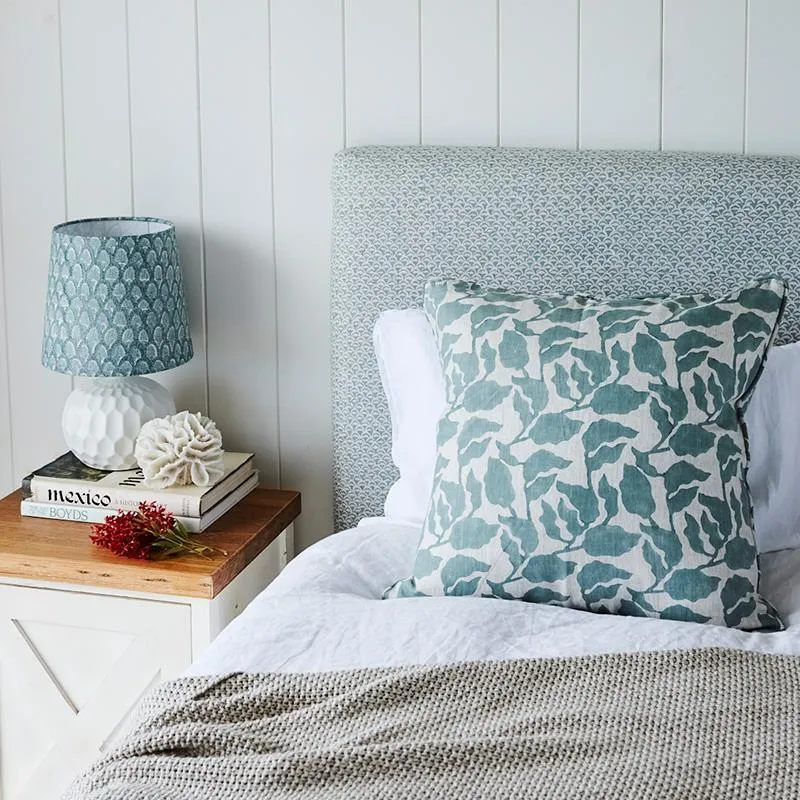 Flores Celadon Linen Cushion | 55 x 55cm