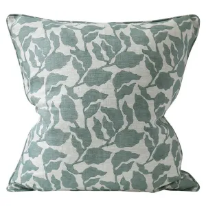 Flores Celadon Linen Cushion | 55 x 55cm
