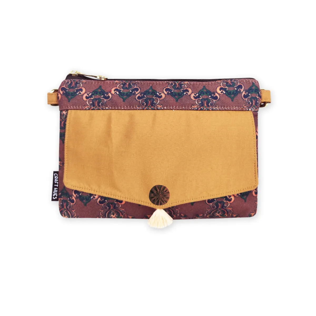 Front Flap Sling Bag- Brown Knot