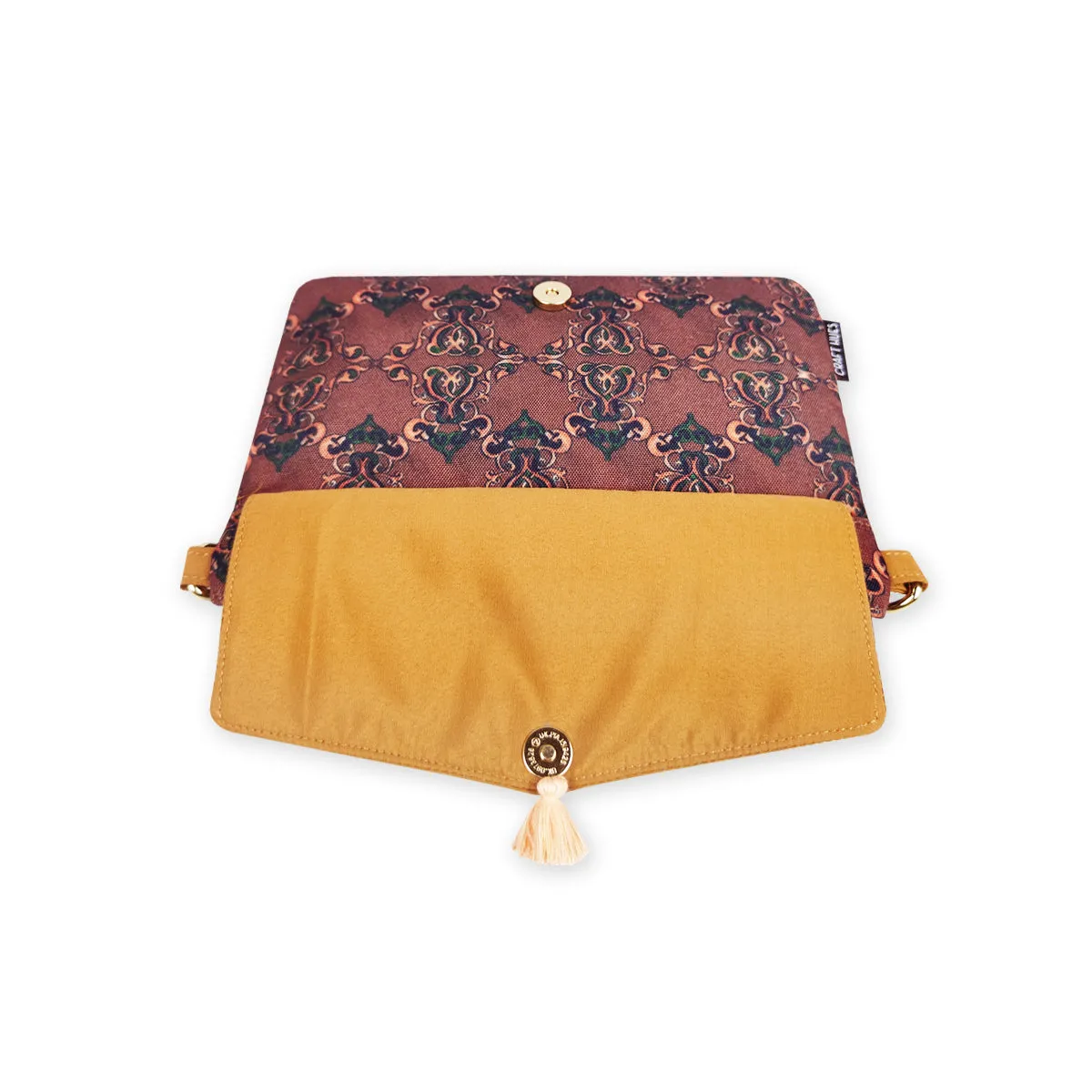Front Flap Sling Bag- Brown Knot