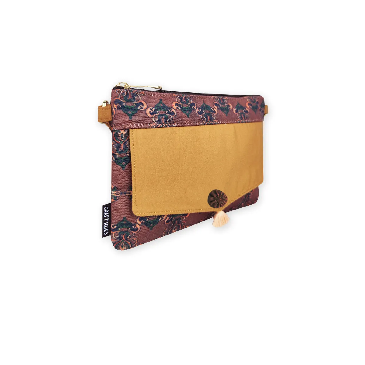 Front Flap Sling Bag- Brown Knot