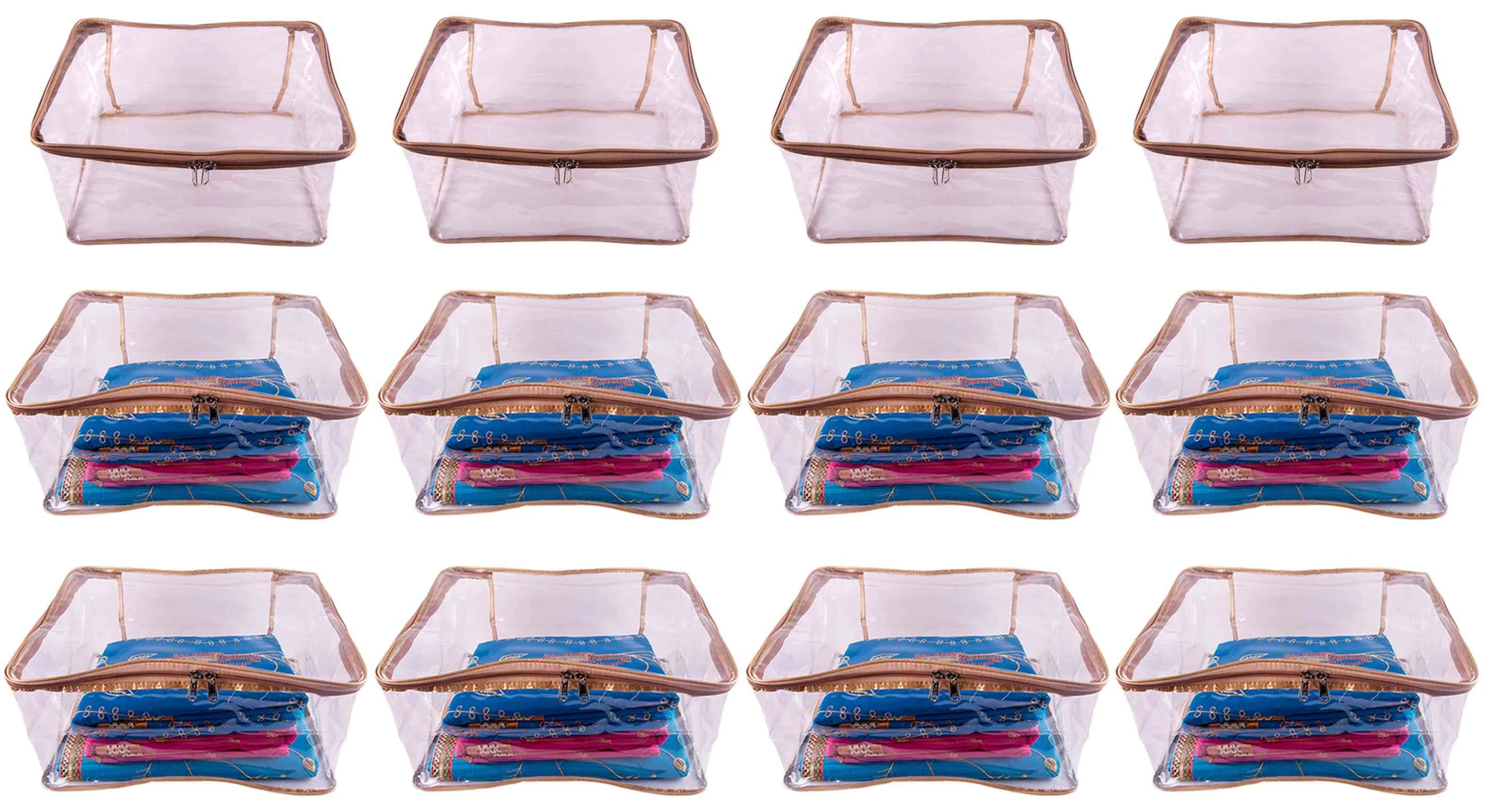 Full transparent saree cover | blouse cover | petticoat cover pack of 12 pcs.