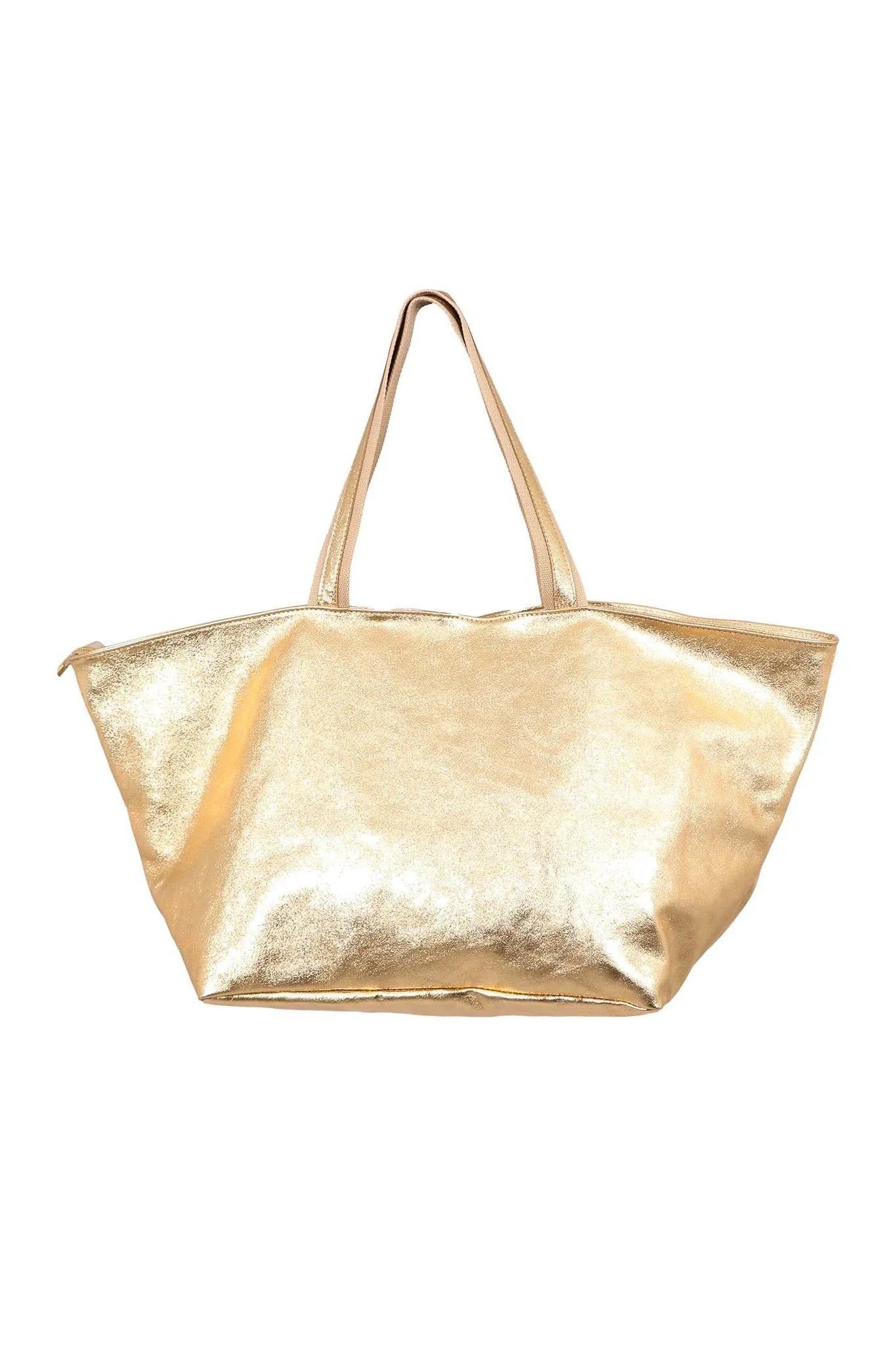 Gold Large Genuine Italian Leather Weekend Bag