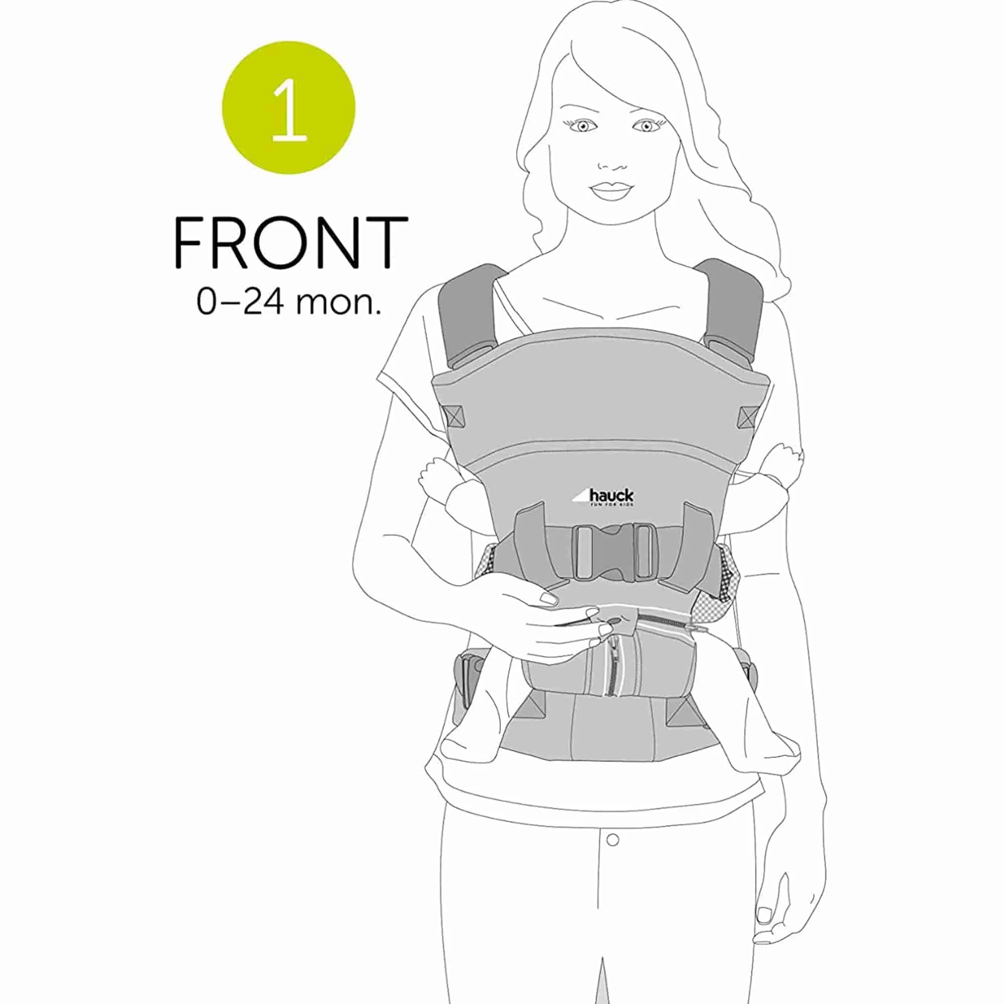 Hauck Close to Me Baby Carrier Black Birth  to 9M - Open Box