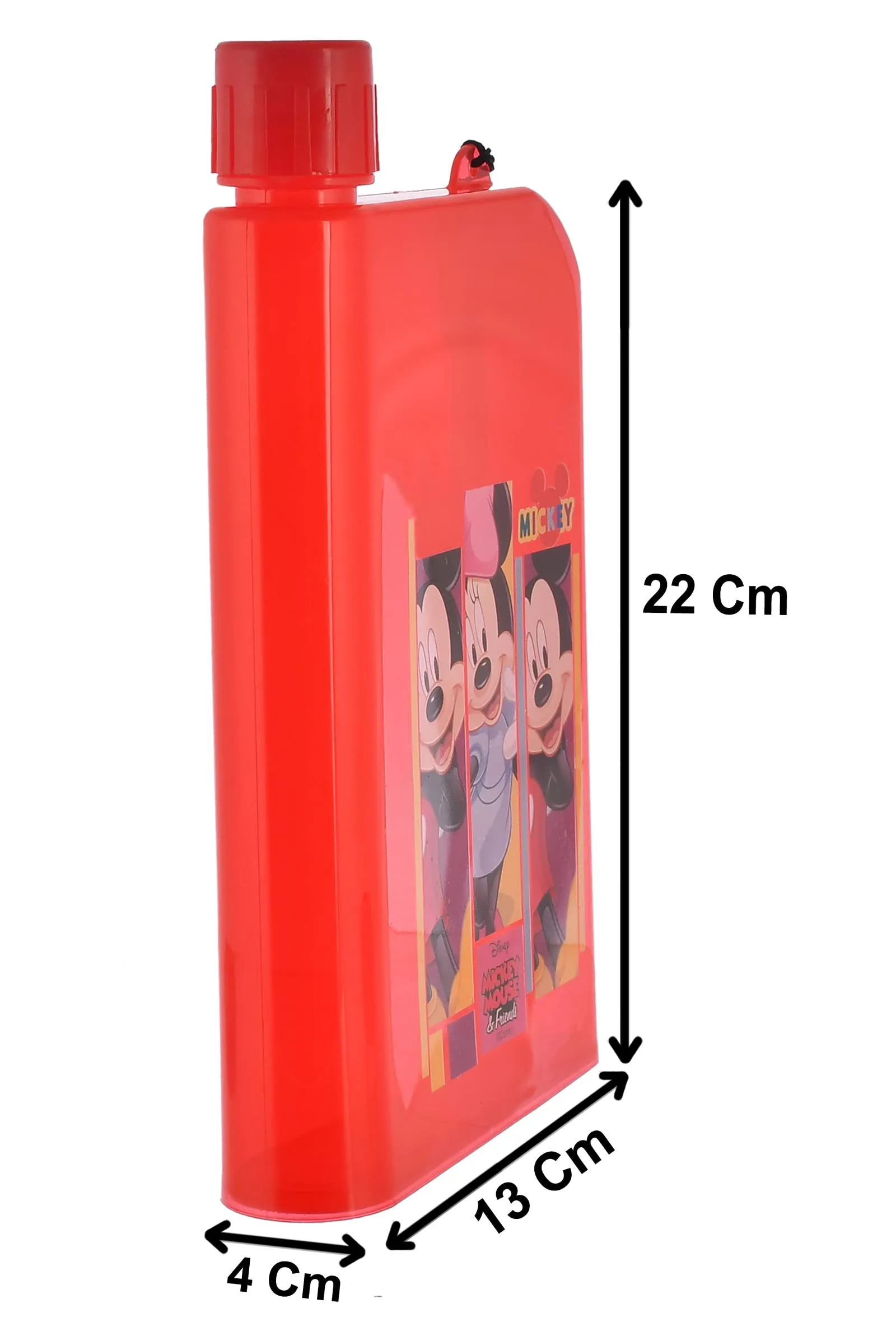 Heart Home Mickey Printed Plastic Notebook Water Bottle-700ml (Red)