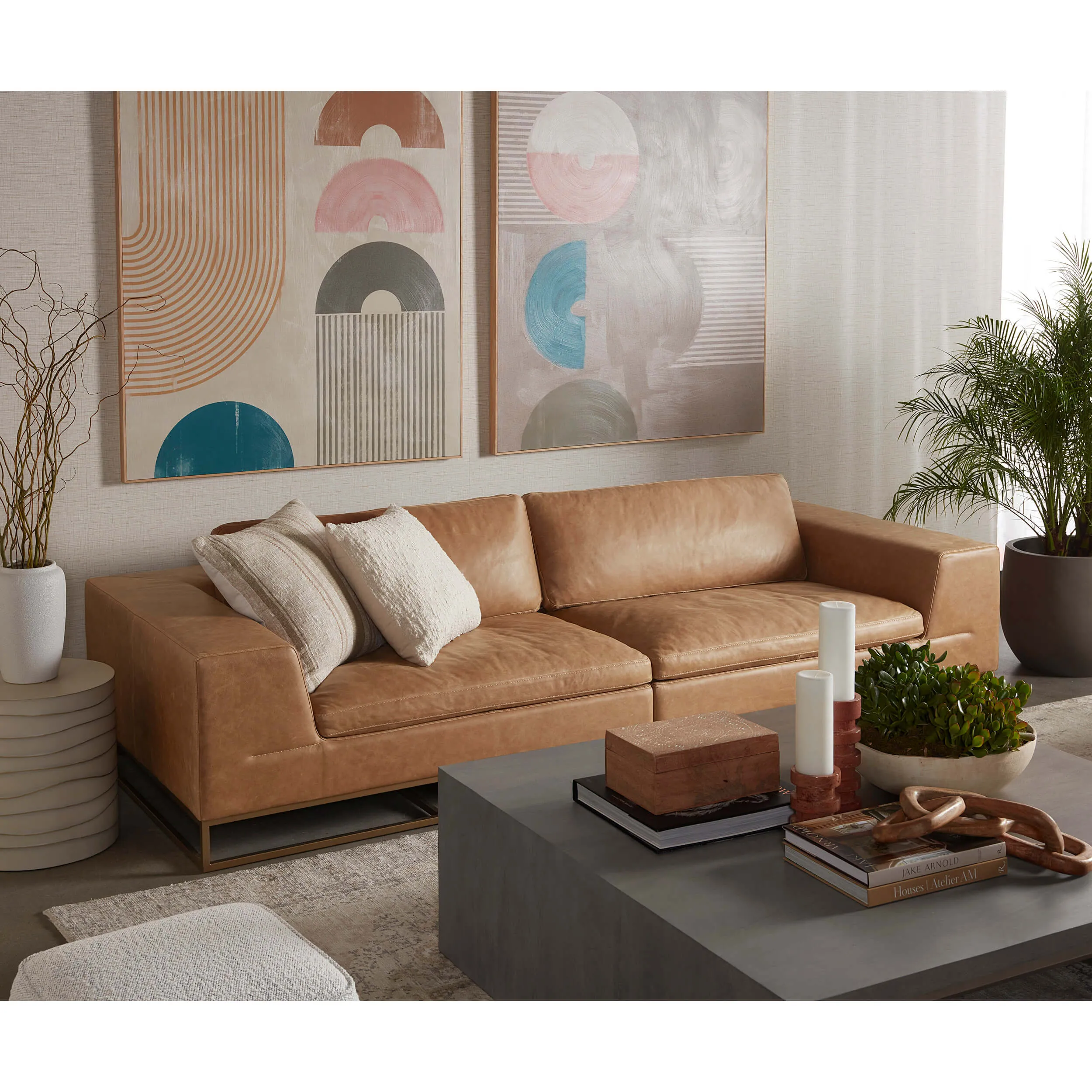 Ira Leather Sofa, Camel