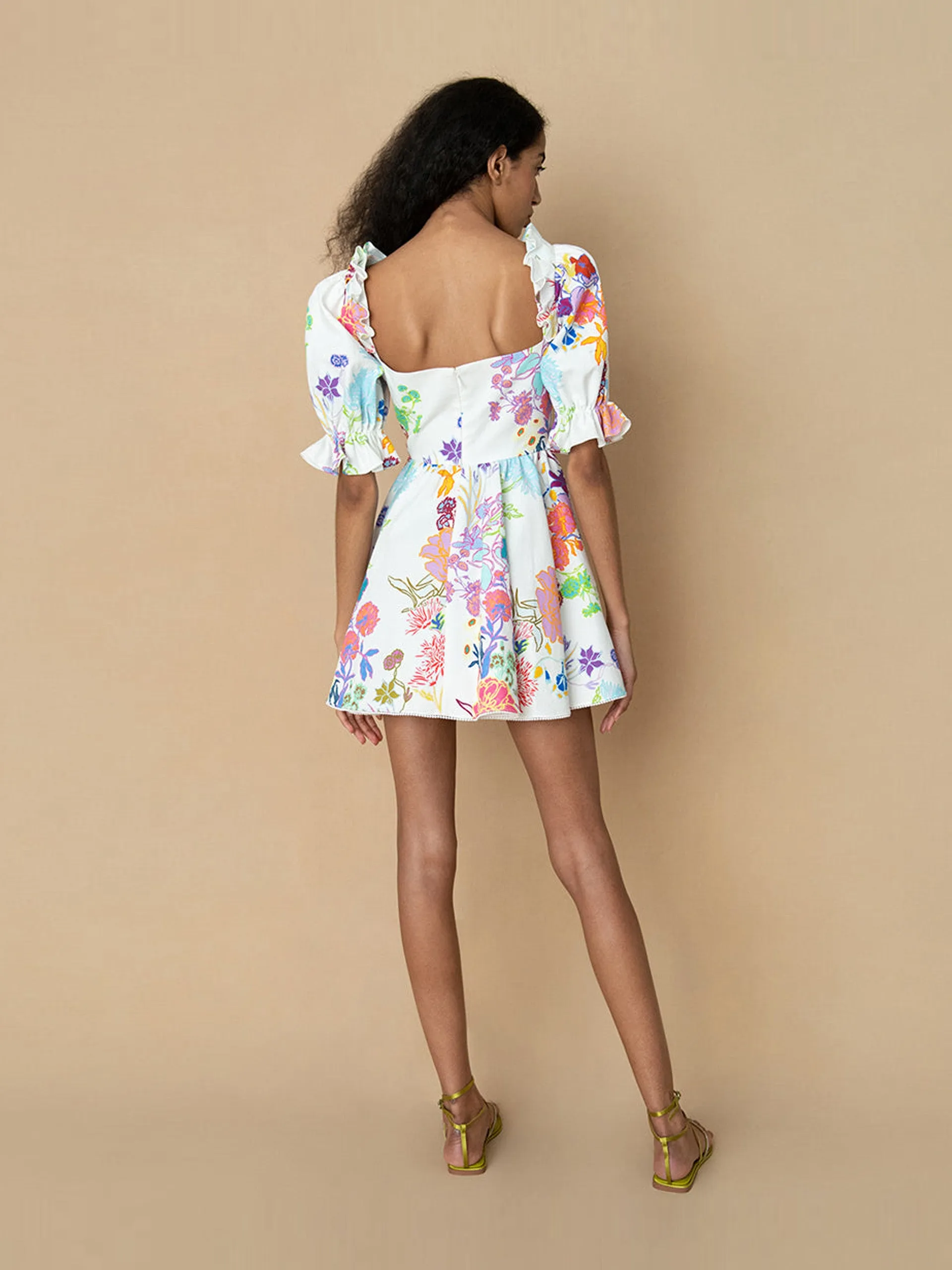 Jardin white cotton Aja mini dress