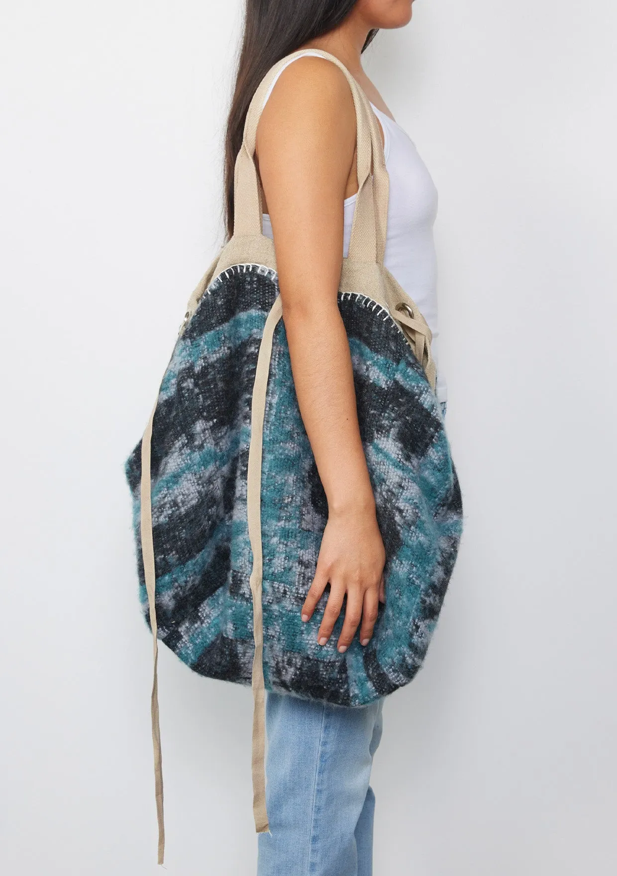 Large Fuzzy Reversible Shopper Tote Bag