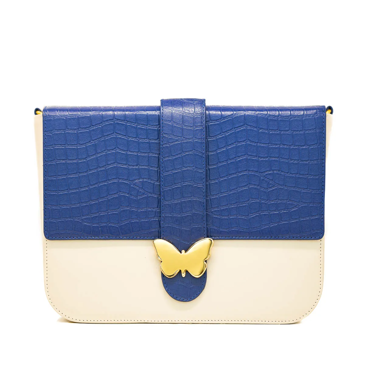 Leather Bag Multicolor Cream & Navy