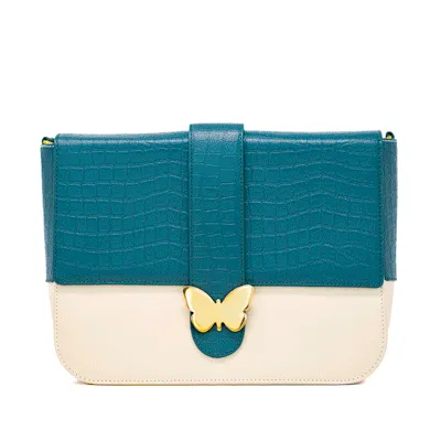Leather Bag Multicolor Cream & Navy