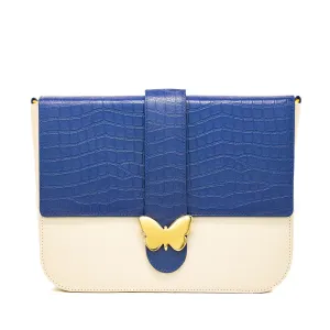 Leather Bag Multicolor Cream & Navy