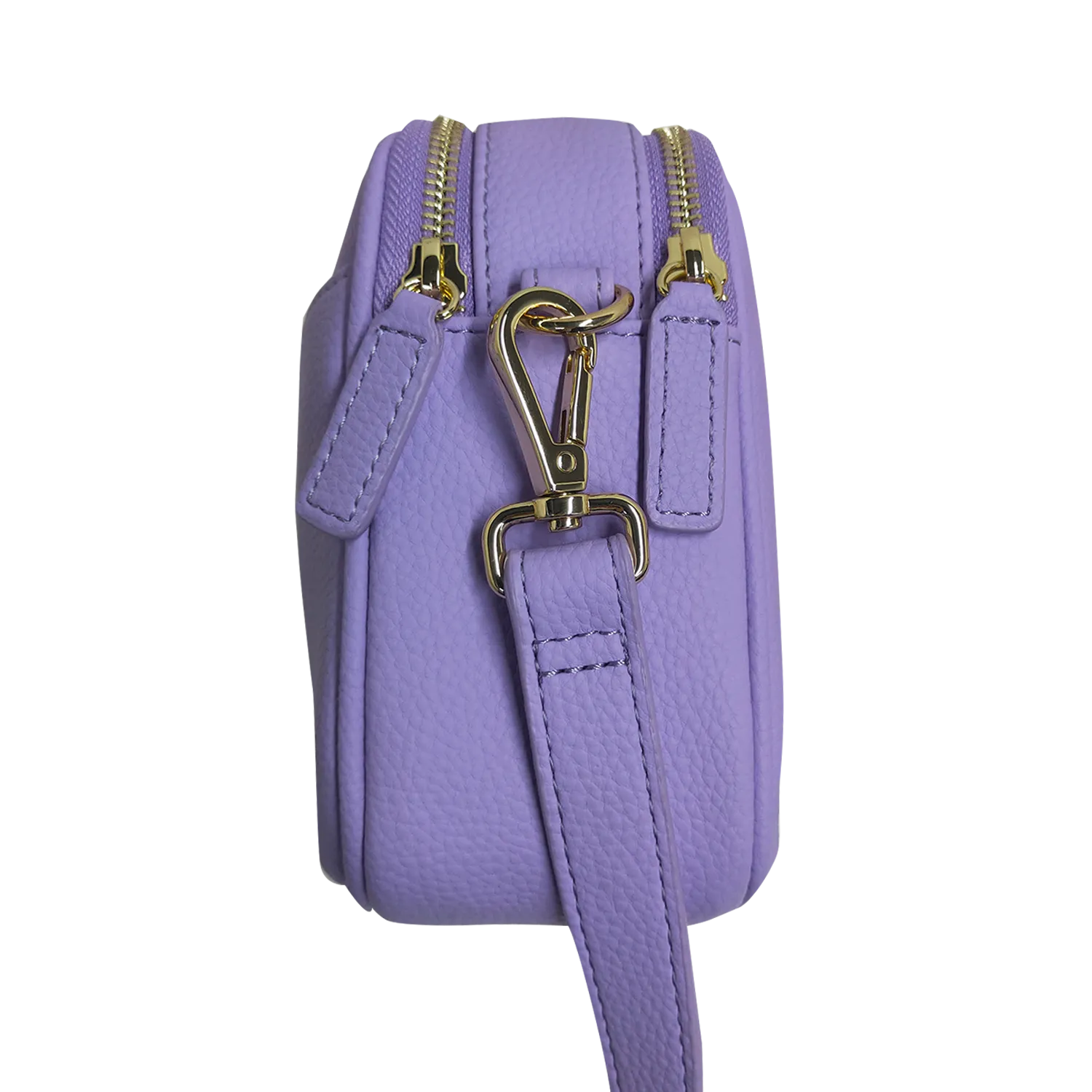 Leather Crossbody Bag, Camera Bag - Leather Double Zipper Crossbody Bag