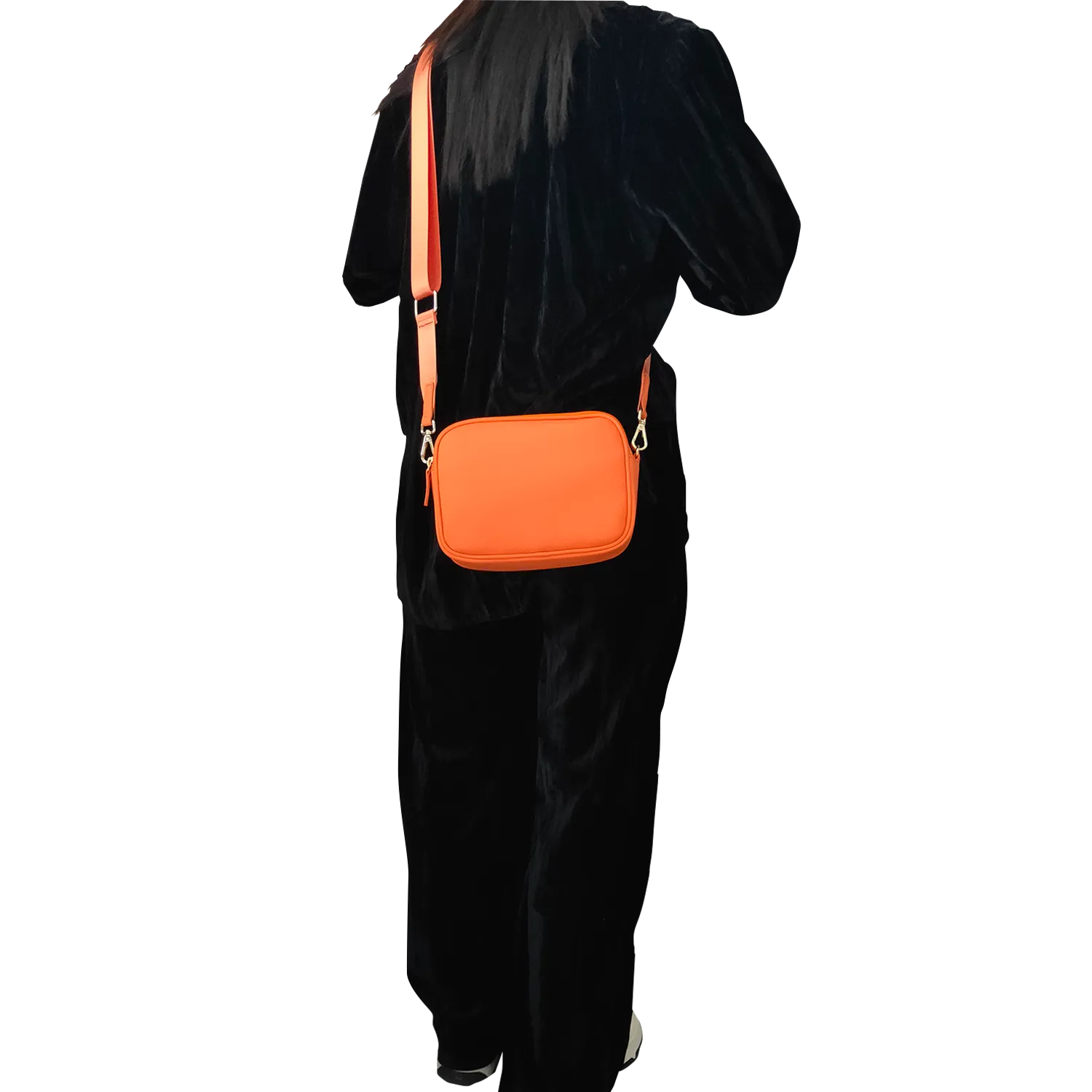 Leather Crossbody Bag, Camera Bag - Leather Double Zipper Crossbody Bag