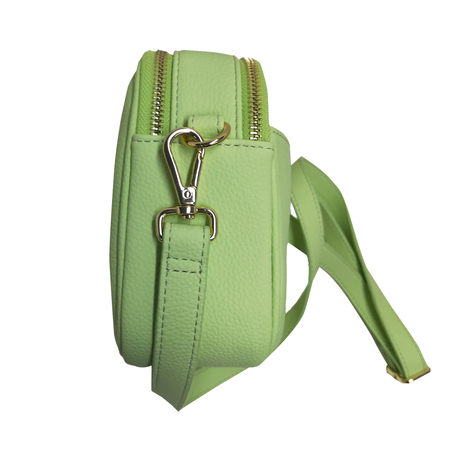 Leather Crossbody Bag, Camera Bag - Leather Double Zipper Crossbody Bag
