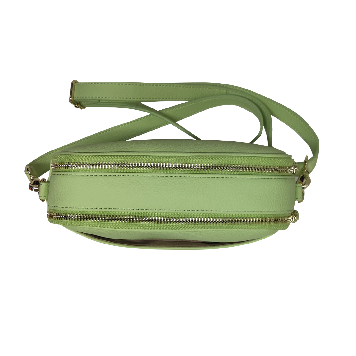 Leather Crossbody Bag, Camera Bag - Leather Double Zipper Crossbody Bag