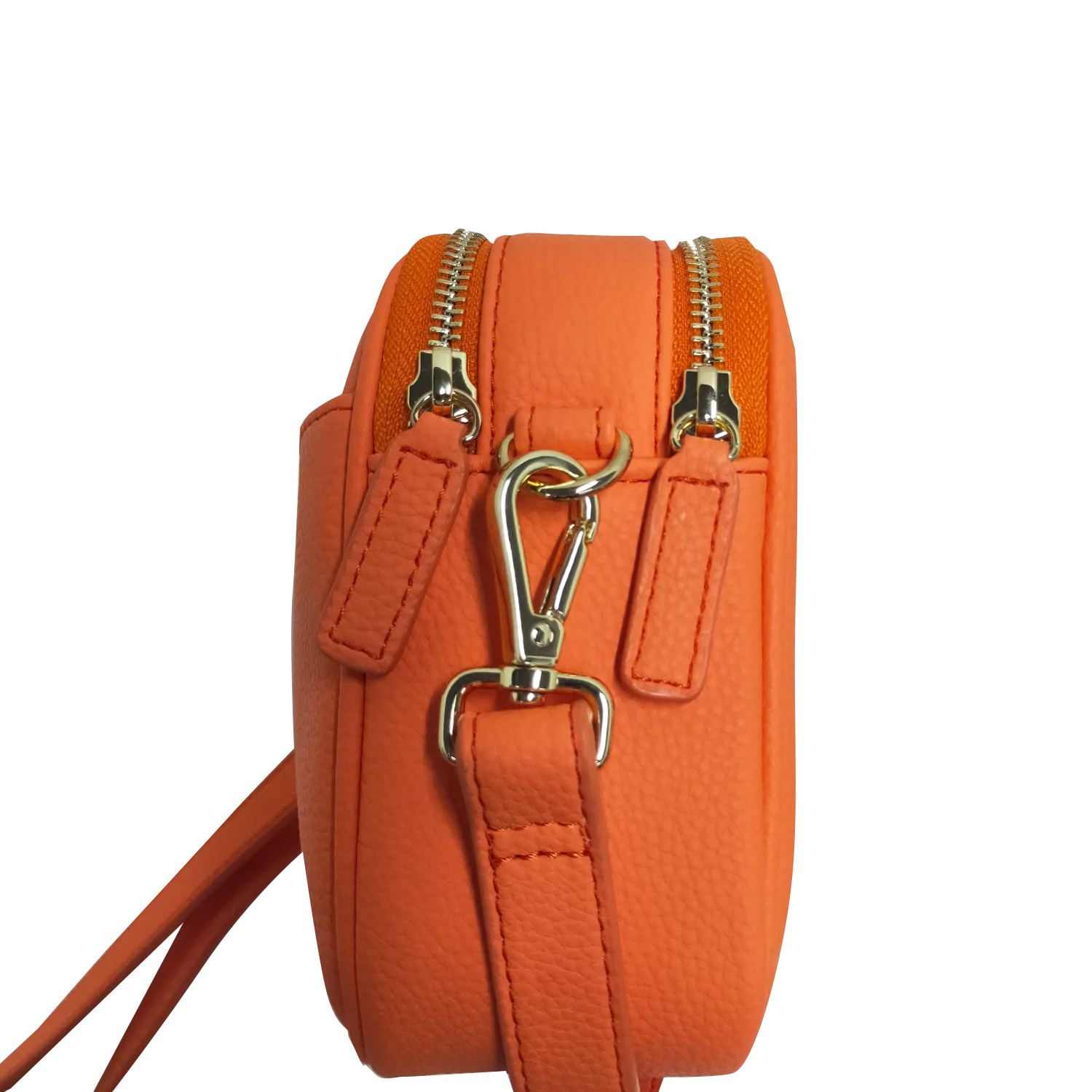 Leather Crossbody Bag, Camera Bag - Leather Double Zipper Crossbody Bag